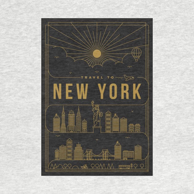 New York Minimal Lineal Poster by kursatunsal